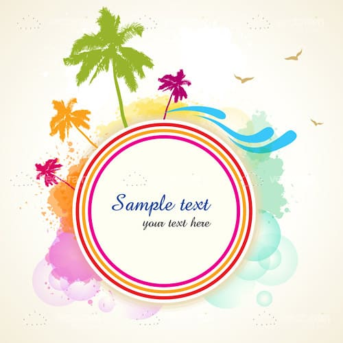 Abstract Colourful Scenery Card with Sample Text